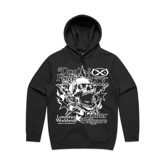 LONXOTICS HOODIE                  "DONT FOLD UNDER PRESSURE"💀💎